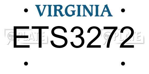 ETS3272 Virginia License Plate