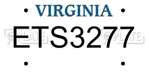ETS3277 Virginia License Plate