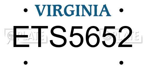 ETS5652 Virginia License Plate