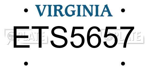 ETS5657 Virginia License Plate