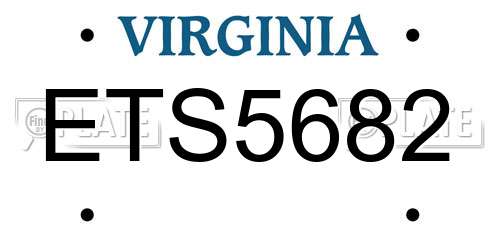 ETS5682 Virginia License Plate