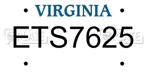 ETS7625 Virginia License Plate