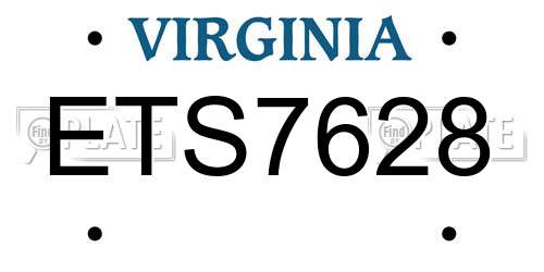 ETS7628 Virginia License Plate