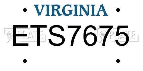 ETS7675 Virginia License Plate