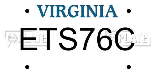 ETS76C Virginia License Plate