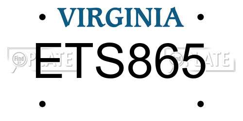 ETS865 Virginia License Plate