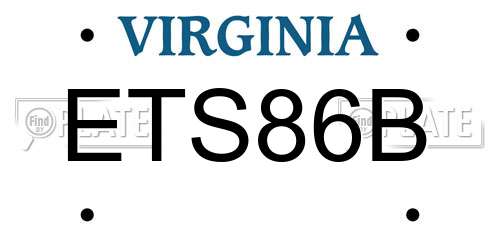 ETS86B Virginia License Plate
