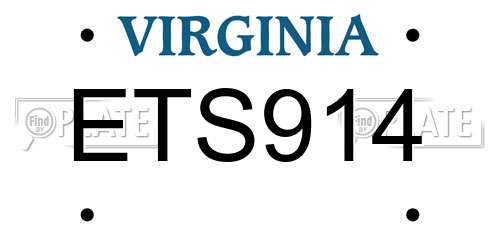 ETS914 Virginia License Plate