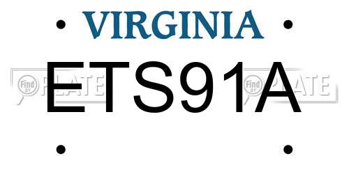 ETS91A Virginia License Plate