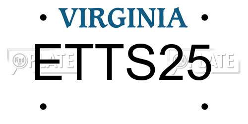 ETTS25 Virginia License Plate