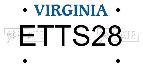 ETTS28 Virginia License Plate