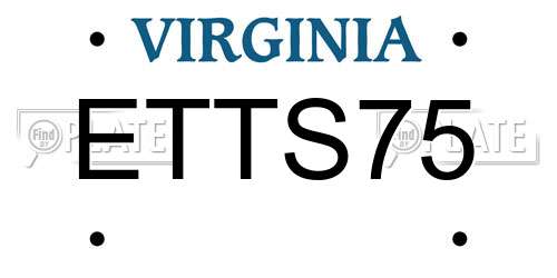 ETTS75 Virginia License Plate