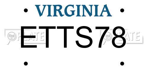ETTS78 Virginia License Plate