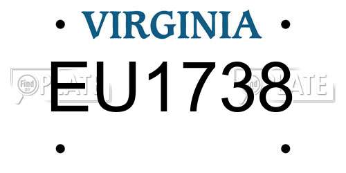 EU1738 Virginia License Plate
