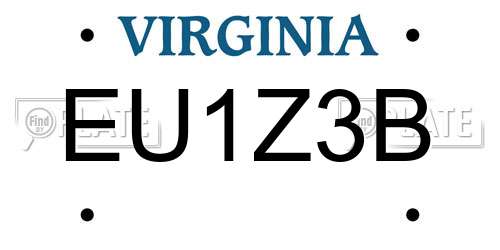 EU1Z3B Virginia License Plate