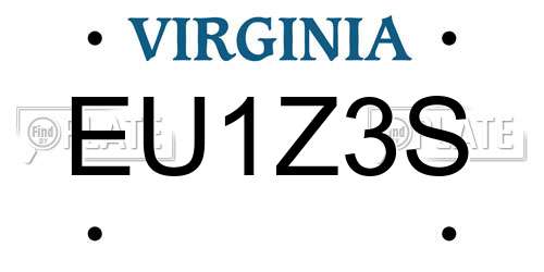 EU1Z3S Virginia License Plate