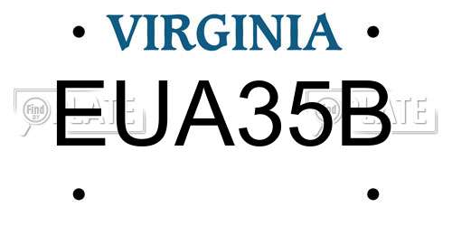 EUA35B Virginia License Plate