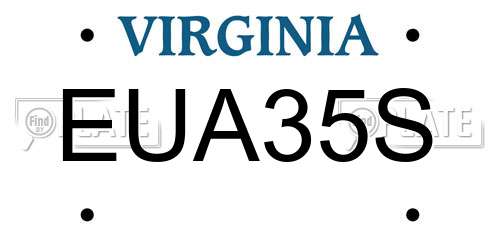 EUA35S Virginia License Plate