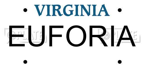 EUFORIA Virginia License Plate
