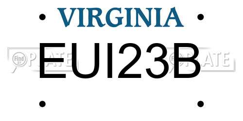 EUI23B Virginia License Plate