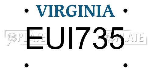 EUI735 Virginia License Plate