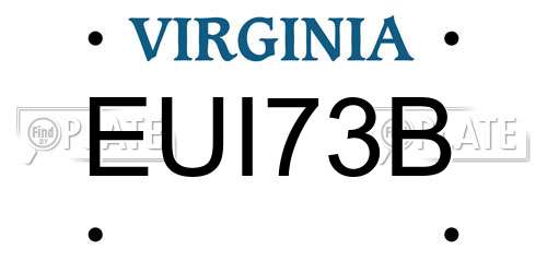EUI73B Virginia License Plate