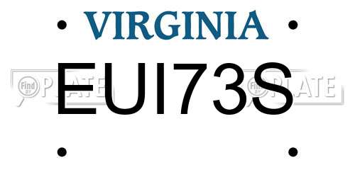 EUI73S Virginia License Plate