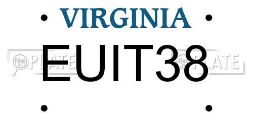 EUIT38 Virginia License Plate