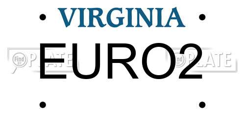 EURO2 Virginia License Plate