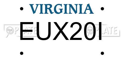 EUX20I Virginia License Plate