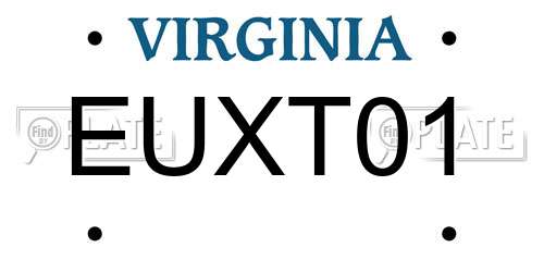 EUXT01 Virginia License Plate
