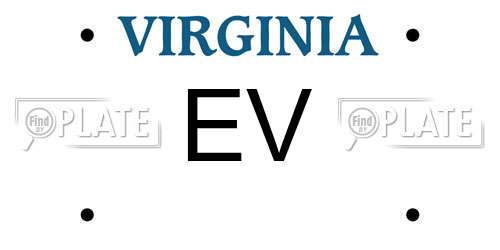 EV Virginia License Plate