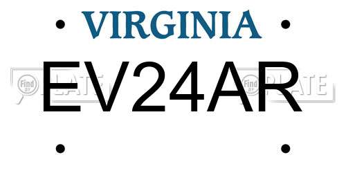 EV24AR Virginia License Plate