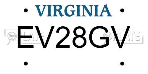EV28GV Virginia License Plate