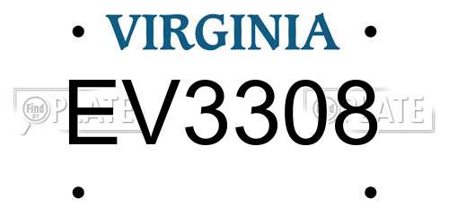 EV3308 Virginia License Plate