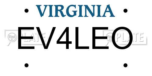 EV4LEO Virginia License Plate