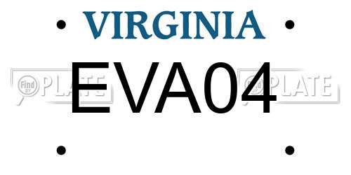 EVA04 Virginia License Plate