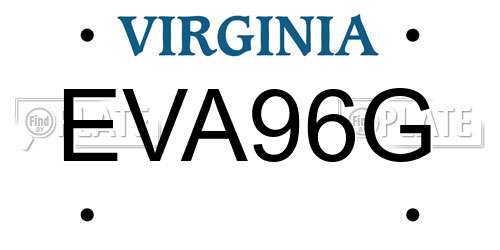 EVA96G Virginia License Plate