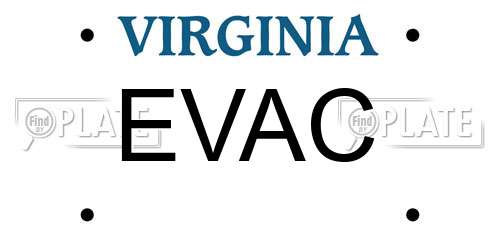 EVAC Virginia License Plate