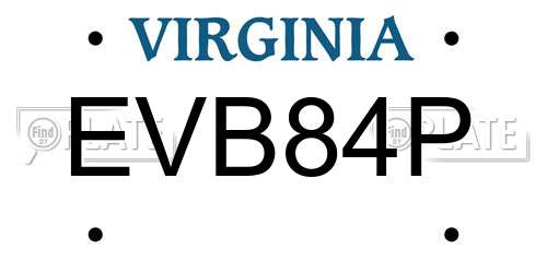 EVB84P Virginia License Plate