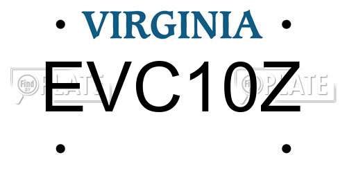 EVC10Z Virginia License Plate
