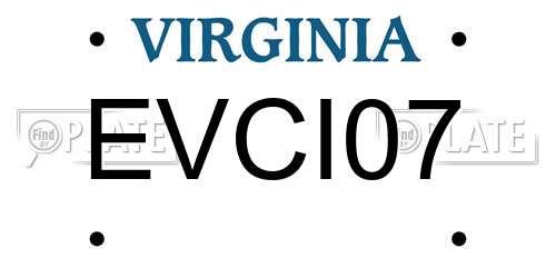 EVCI07 Virginia License Plate