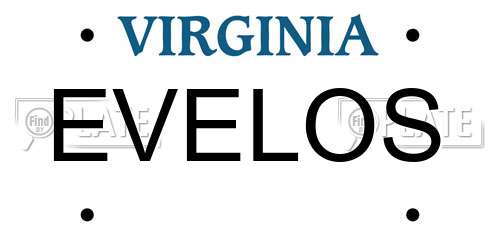 EVELOS Virginia License Plate