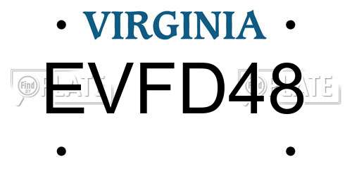 EVFD48 Virginia License Plate