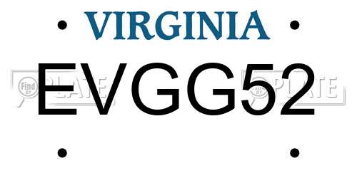 EVGG52 Virginia License Plate