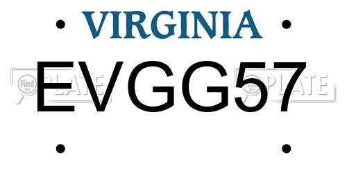 EVGG57 Virginia License Plate