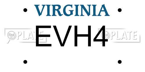 EVH4 Virginia License Plate