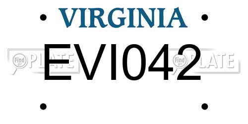 EVI042 Virginia License Plate