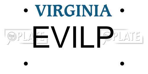 EVILP Virginia License Plate