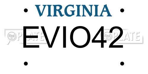 EVIO42 Virginia License Plate